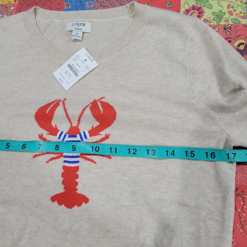 J. Crew Factory Sequin Lobster Teddie Sweater CA416 NWT - Picture 7 of 10